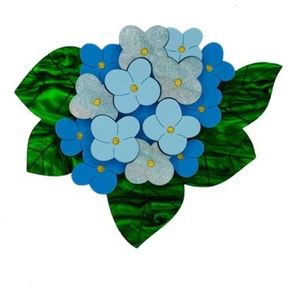 Oh So Flamingo Hy-de-hy Hydrangea Brooch